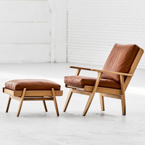HYGGELIG Lounge chair and stool